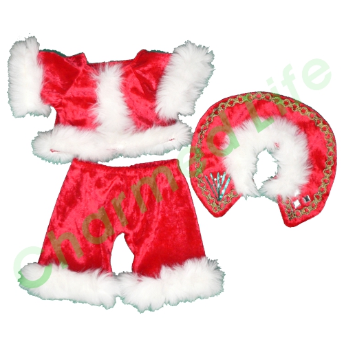 ダッフィーぬいぐるみSサイズコスチューム 華やかなケープ サンタ服風コスプレ衣装 服 クリスマス
